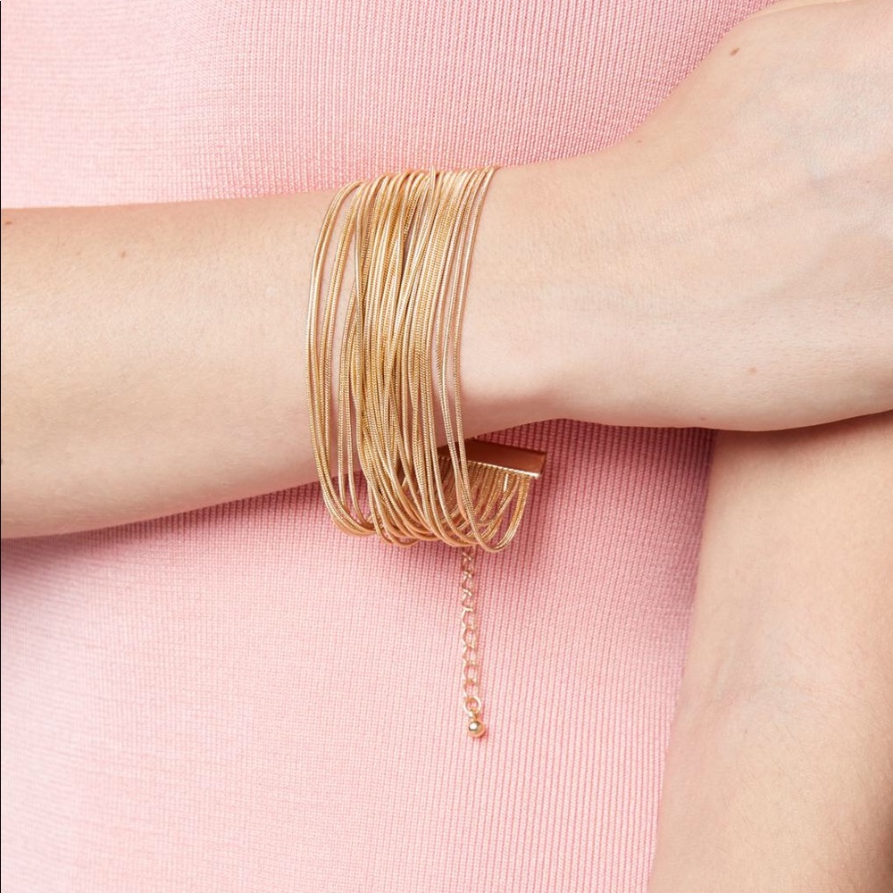 bebe gold multi strand bracelet